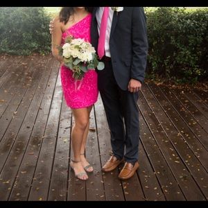 Sherri Hill 54440 size 6 Neon Pink